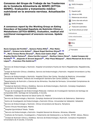 Consenso del Grupo de Trabajo de los Trastornos de la Conducta Alimentaria de SENPE (GTTCA-SENPE).