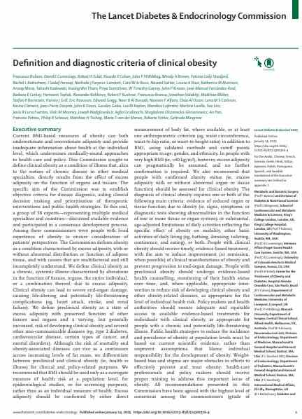 Definition and diagnostic criteria of clinical obesity